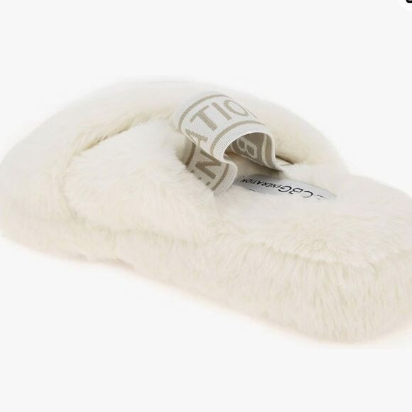 BCBGENERATION Women's Soffi Faux Fur Slippers shoes- Ivory -Size 10 New - Picture 4 of 10